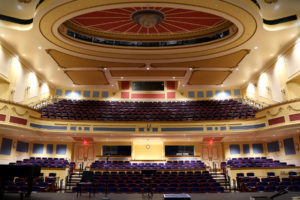 View from the stage of the Performing Arts Center of the Catholic Private School.
