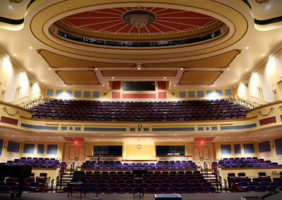 View from the stage of the Performing Arts Center of the Catholic Private School.