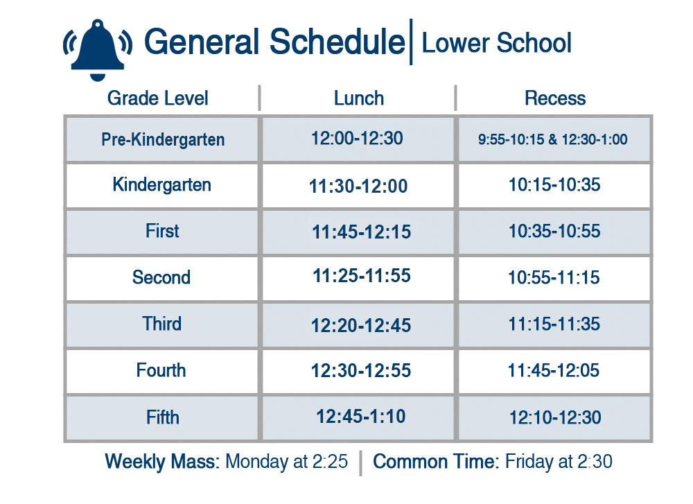 19 20 Updated Bell Schedule Lower School Providence Academy